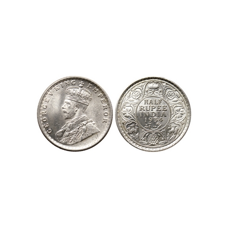 George V, Silver ½ Rupee, 1934, Calcutta Mint. F.Prid 334. Uncirculated, Scarce.