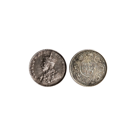 George V, Silver ¼ Rupee, 1915, Bombay Mint. F.Prid.457. Toned Very Fine+, Scarce.