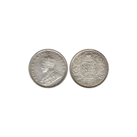George V, Silver 2 Annas, 1911, Calcutta Mint. F.Prid 564. About Extremely Fine, Scarce.