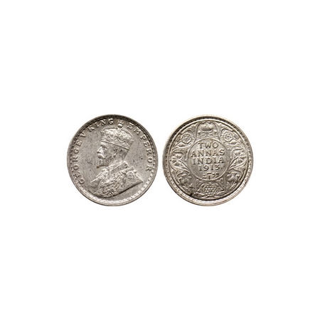George V, Silver 2 Annas, 1913, Bombay Mint. F.Prid 572. Extremely Fine+, Scarce.