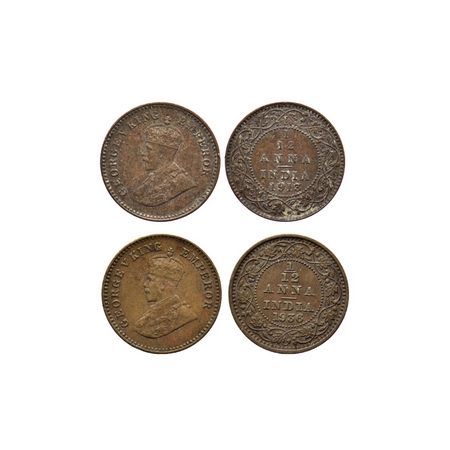 George V & VI, Bronze 1/12 Anna (26 Coins), 1912, 1913, 1914, 1915, 1916, 1917, 1918, 1919