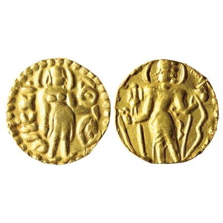 Post-Gupta, East Bengal Samatata region (c. 675-700), Gold Dinar, 6.13g, imitating Gupta c