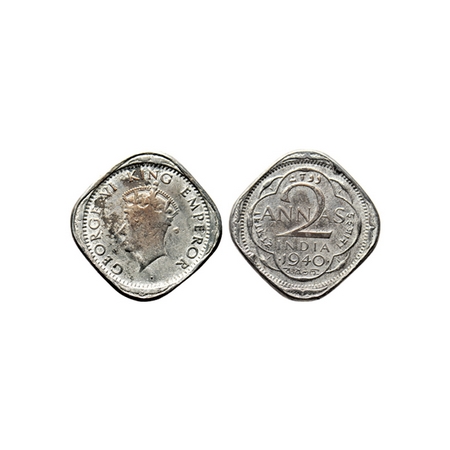 George VI, Cupro-Nickel 2 Annas, 1940, Bombay Mint, Type T / I. GK 1352. Cleaned Fine, Rar