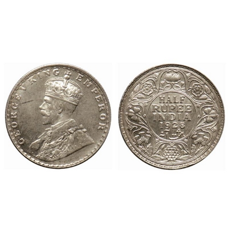 George V, Silver ½ Rupee, 1928, Bombay Mint. GK 1070. Extremely Fine, Scarce.