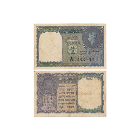 British India, George VI, 1 Rupee, (1940). Signed by C. E. Jones, Black Serial No F 72 288