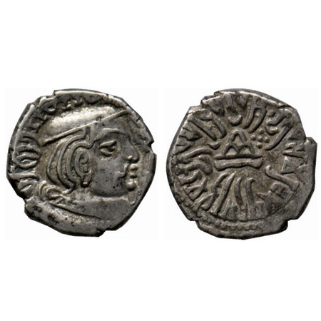 Western Kshatrapas, Kardamaka Family, Rudrasena II s/o Viradaman, as Mahakshatrapa SE 187,