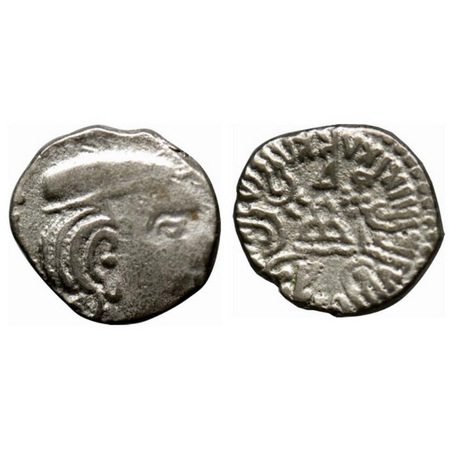 Western Kshatrapas, Yasodaman II s/o Rudrasimha II , Silver Drachma, 1.80gm, SE 242, Obv: 