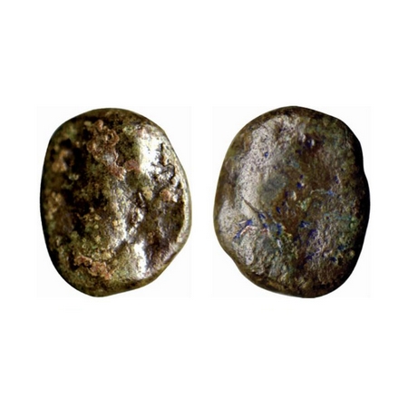 Guptas, Chandragupta II, Copper Unit, 1.41gm, 13.00mm, Obv: King Bust to left, Rev: Traces