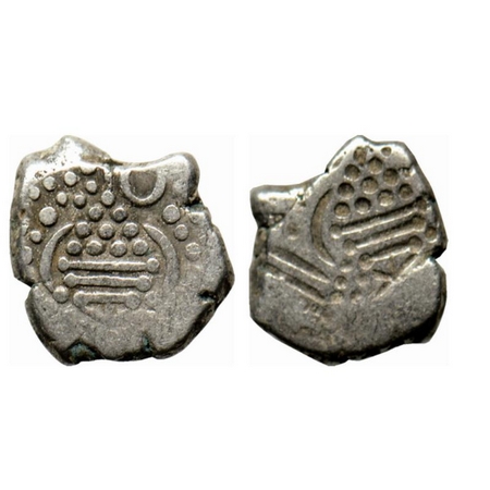 Indo-Sassanian, Anoymous Issue, Billon Gadhiya Paisa, fire altar, brokage, lakhi. Very Fin