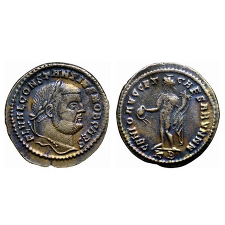 Roman Empire (Foreign), Constantine I, follis of Alexandria. 9.98gm, AD 308-310. Obv: FL V