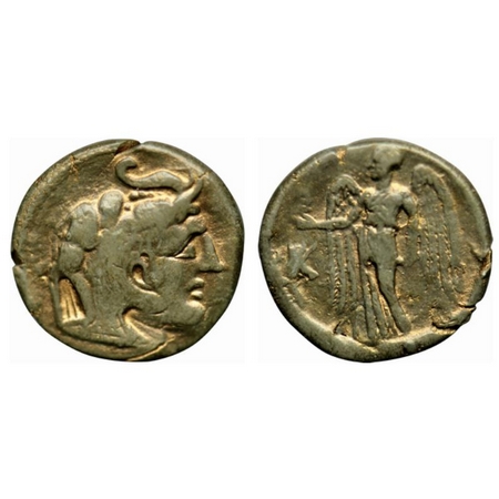 Roman Empire (Foreign), Bronze, 1.01gm, 1st c BC. Obv: Lacquer stamp of the head of Antioc