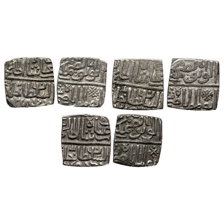 Malwa Sultanate, Silver 1/2 Tanka (3 Coins), Nasir Shah (AH 906-916 / 1500-1510 AD), abul 