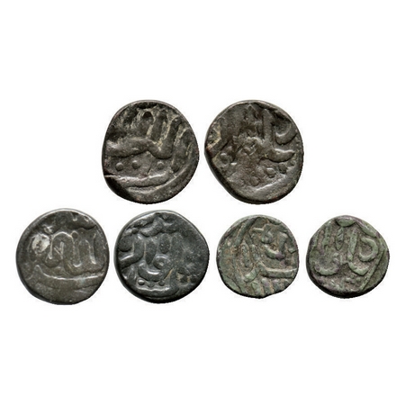 Akbar, Copper, (3 different denominations Coins), Delwara Mint, Gujarat Fabric, immitation