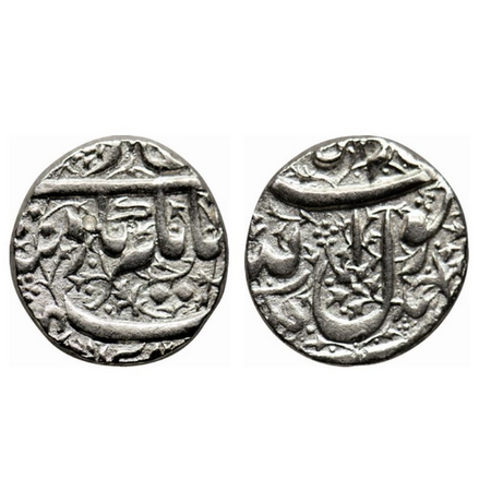 Jahangir, Silver Rupee, 11.22gm, Ahmadnagar Mint, floral design on both side, Nur ud din t