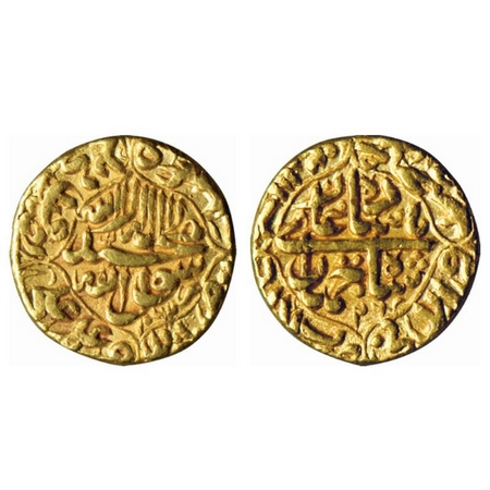Shah Jahan I, Gold Mohur, 10.84gm, Akbarabad Mint, AH 1062/ RY 26, Obv: kalima within quat