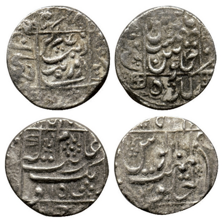 Aurangzeb, Silver Rupee (2 Coins), 11.19gm & 11.48gm, Junagadh Mint divided in two sides, 