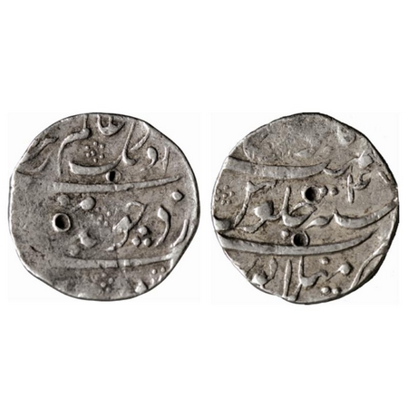 Aurangzeb, Silver Rupee, 11.35gm, Maliapur Mint, RY 47, almost mint name on rev bottom. KM