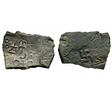 Satavahanas, Sri Satakarni, Nasik Region, Copper Unit, 8.16gm, Obv: Elephant walking to ri