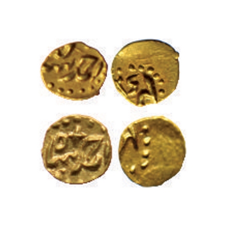 Ahmad Shah Bahadur, Gold Fanam (2 Coins), 0.18gm, Kharpa Mint. KM B405.1. Extremely Fine, 