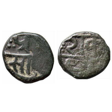 Maratha Confederacy, Copper Paisa, 7.09gm, Salsette, Sashti Mint, Obv: Pra(nt) Sa(shti), R
