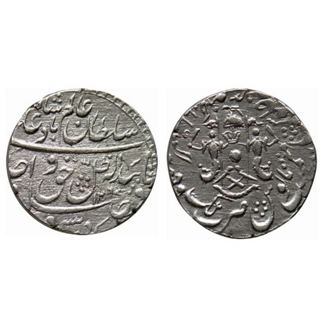Awadh, Silver Rupee, 10.98gm, Wajid Ali Shah, Mula Awadh Bait us Sultanate Lakhnau Mint, A