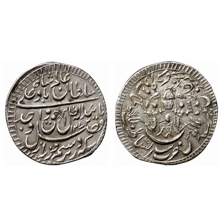 Awadh, Silver Rupee, 11.03gm, Wajid Ali Shah, Bait us Sultanate Lakhnau Mulk Awadh Akhtarn