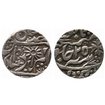 Chhatarpur, Silver Rupee, 11.05gm, in the name of Shah Alam II, RY 25, chakra and ankus on