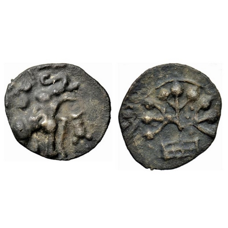 Satavahanas, Kausikiputra Sri Satakarni, Nasik Region, Potin Unit, 1.83gm, Obv: Elephant w