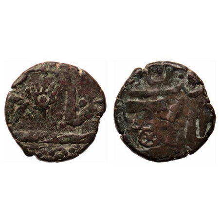 Indore, Copper Kachcha Paisa, 15.89, 28.00mm, in the name of Shah Alam II, Obv: Hand tourc