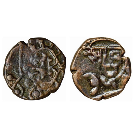 Jhabua, Copper Paisa, 9.80gm, Gopal Singh (VS 1897-1952 / 1840-1895 AD), nagari legend ' J