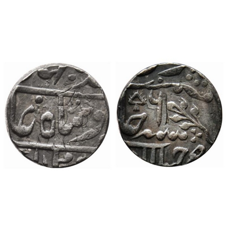 Jhalawar, Silver Rupee, 11.22gm, Old Madan Shahi series, in the name of Bahadur Shah II, R