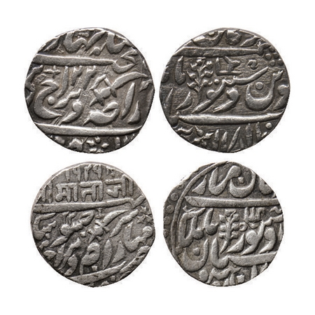 Jodhpur, Silver Rupee (2 Coins), Takhat Singh (AH 1259-1290, 1843-1873 AD), Dar ul Mansur 