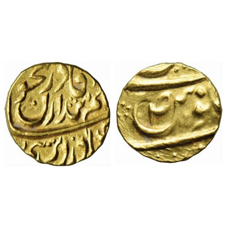 Kaithal, Gold Mohur, 10.76gm, Lal Singh (1781-1819 AD), in the name of Ahmad Shah Durrani,