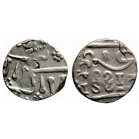 Kolhapur, Silver Rupee, 11.16gm, British Protectorate Series, 1821, Pseudo Azamnagar Mint,