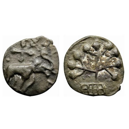 Satavahanas, Kausikiputra Sri Satakarni, Nasik Region, Potin Unit, 1.74gm, Obv: Elephant w