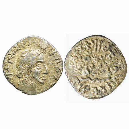 Satavahanas, Gautamiputra Sri Yajna Satakarni, Silver Drachma, 1.48gm, Portrait type, Obv: