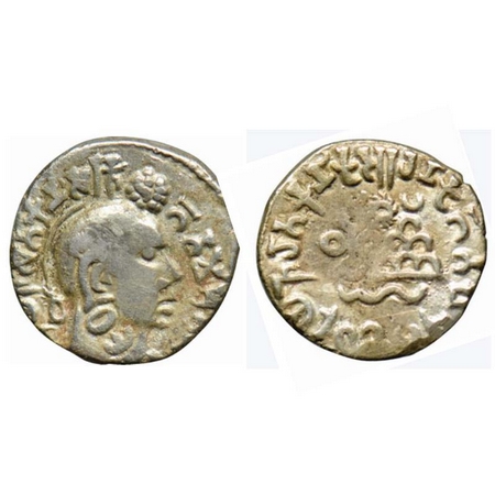 Satavahanas, Gautamiputra Sri Yajna Satakarni, Silver Drachma, 2.10gm, Portrait type, Obv: