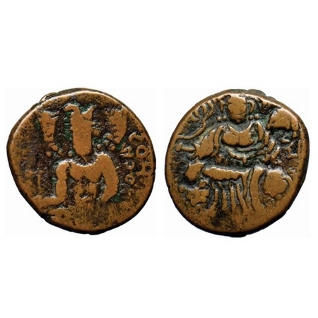 Kidarite Hunnic, Devaputra (5 century AD), Copper, 5.21gm, Kashmir (North Punjab Area), Ob