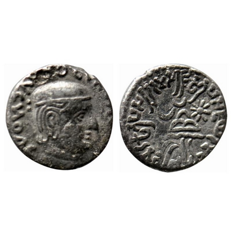 Western Kshatrapas, Kardamaka Family, Rudradaman s/o Jayadaman, Silver Drachma, 2.05gm, Ob