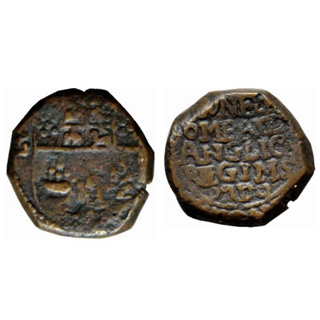 Bombay Presidency, Copper Pice (Copperoon), 13.83gm, 1678, Obv: (G C E ) Coat of Arms, Rev