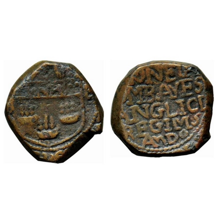 Bombay Presidency, Copper Pice (Copperoon), 13.90gm, 1678, Obv: (G C E ) Coat of Arms, Rev