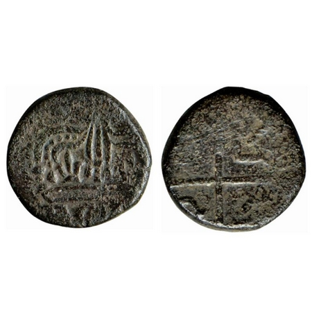 Bombay Presidency, Double Pice (Copperoon), 9.89gm, date unseen, Obv: Balemark, Rev: GR Cr