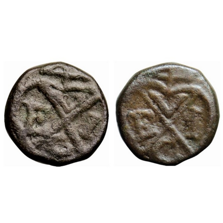 Bombay Presidency Malabar Coast, Copper Double Pice, 10.10gm, Bale mark within plain circl