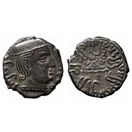 Western Kshatrapas, Rudrasena I s/o Rudrasimha I (c. 198-222 AD), Silver Drachma, 2.32gm, 