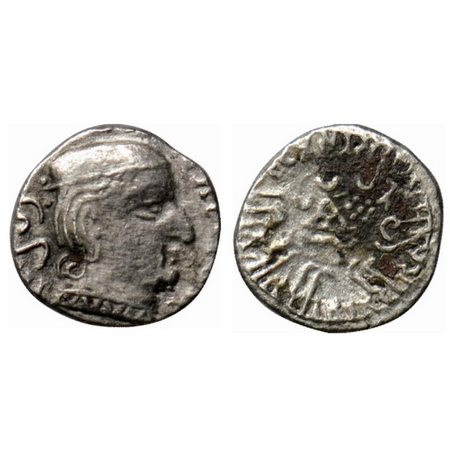 Western Kshatrapas, Damasena s/o Rudrasimha I (c. 222-238 AD) , Silver Drachma, 1.29gm, SE