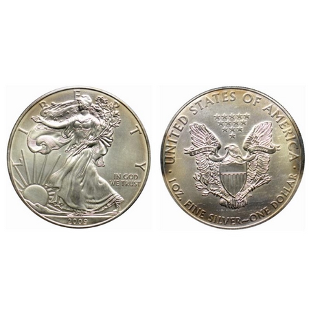 U.S.A., Silver (0.999 silver) Dollar, 31.10gm, 2005, Obv: The Walking Liberty striding con