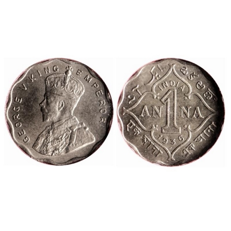 George V, Copper-Nickel, 1 Anna, 1936, Bombay Mint, Small dot. GK 1168. MS 60+. NGS Slabbe