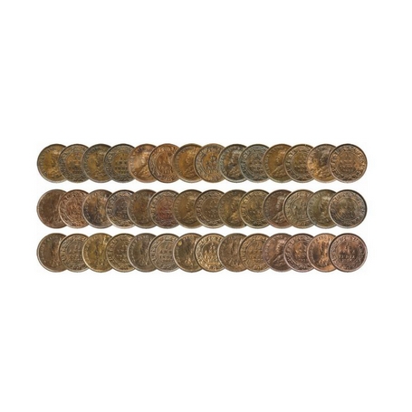 George V, Bronze, 1/12 Anna (21 Coins), 1912 Bombay Mint Planchat flaw on Obverse, 1914 Bo