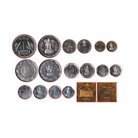 1972, Proof & Unc Coins, Bombay Mint (9 Slabs) 1 paise Aluminum, 2 paise Aluminum, 3 Paise