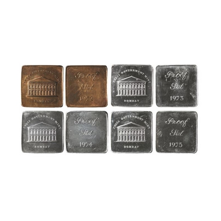 1972-1975, Proof, Copper & Aluminium (4 Pcs), Indian Government Mint, Proof set tokens whi